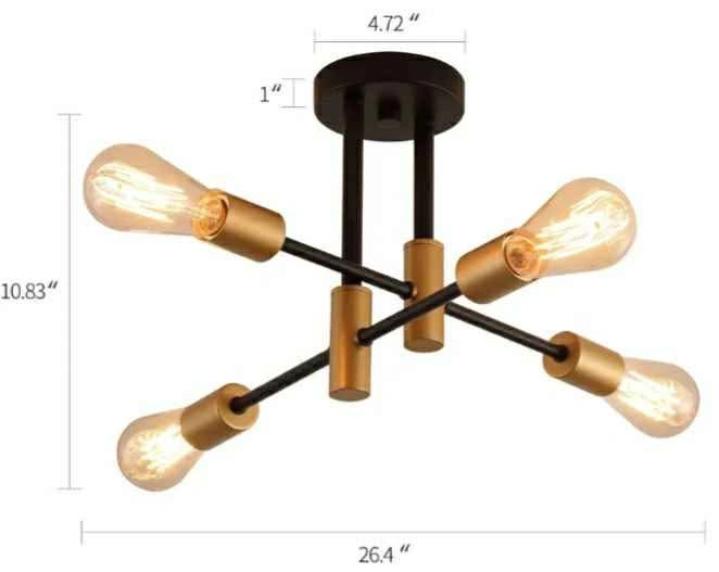 Modern Sputnik Chandelier Ceiling Light Fixtures, 4-Lights - photo 4