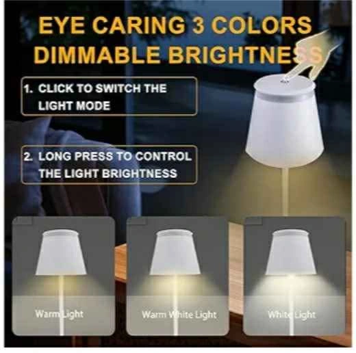 Rechargeable Table Lamp - 3 Colors, Stepless Dimming - photo 2