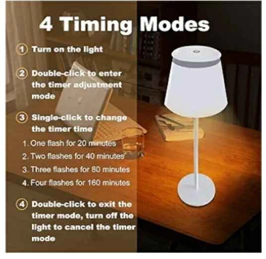 Rechargeable Table Lamp - 3 Colors, Stepless Dimming - photo 3