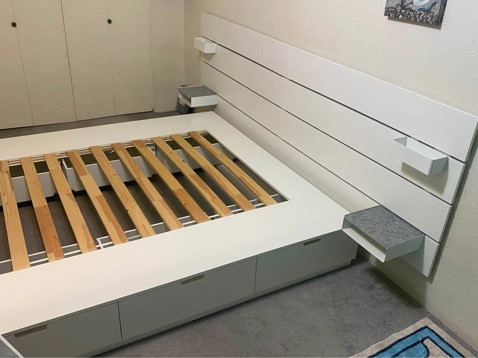 NORDLI queen bed with 6 hydraulic drawers and headboard - photo 3