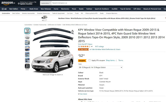 Nissan Rogue Window Vents - photo 2