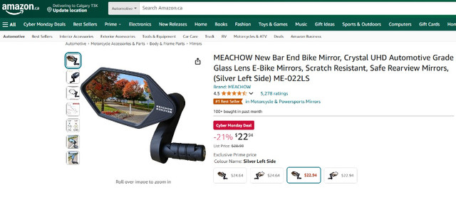 Bar End E-Bike Mirror - photo 3