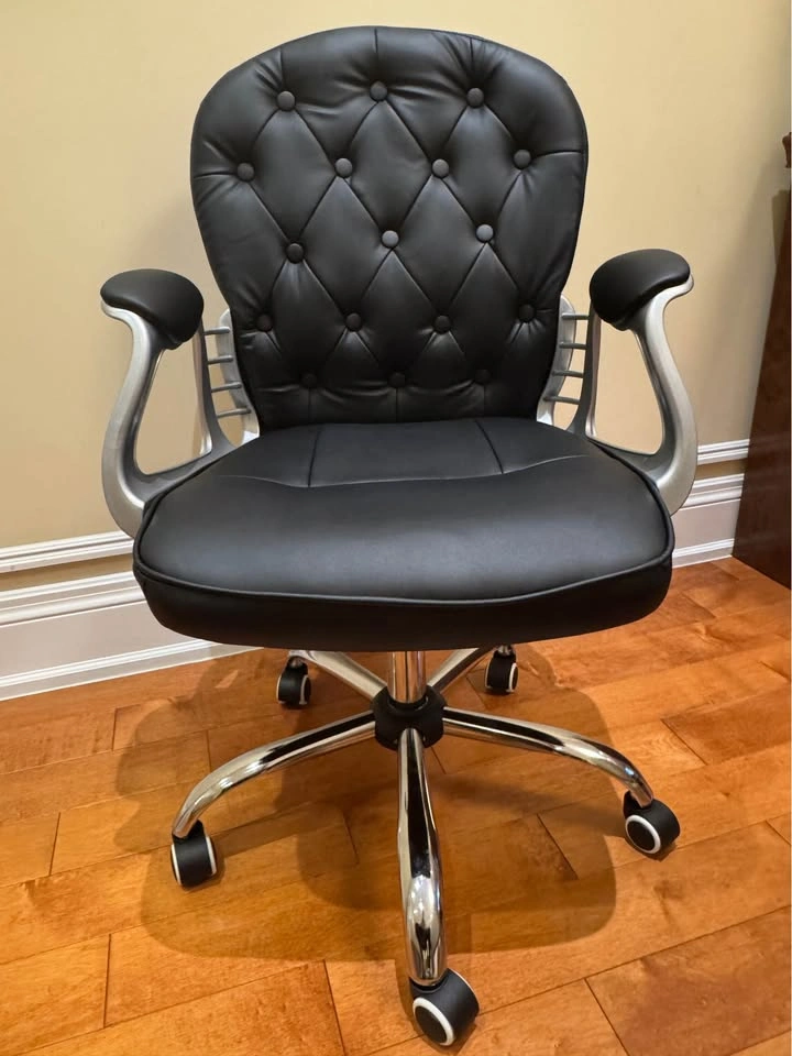 Black Faux Leather Office Chair – Like New - photo 3