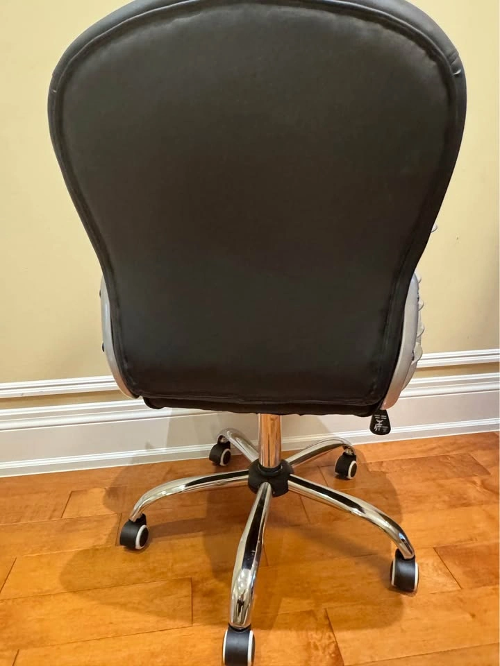 Black Faux Leather Office Chair – Like New - photo 5