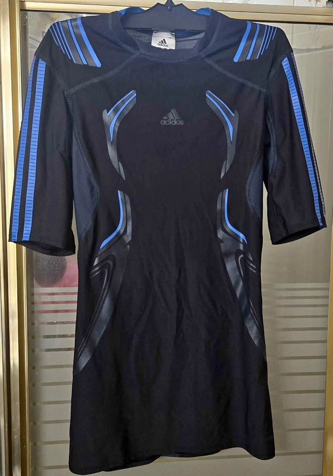 Adidas Mens Small Techfit PowerWeb Compression 3/4 Sleeve Tee