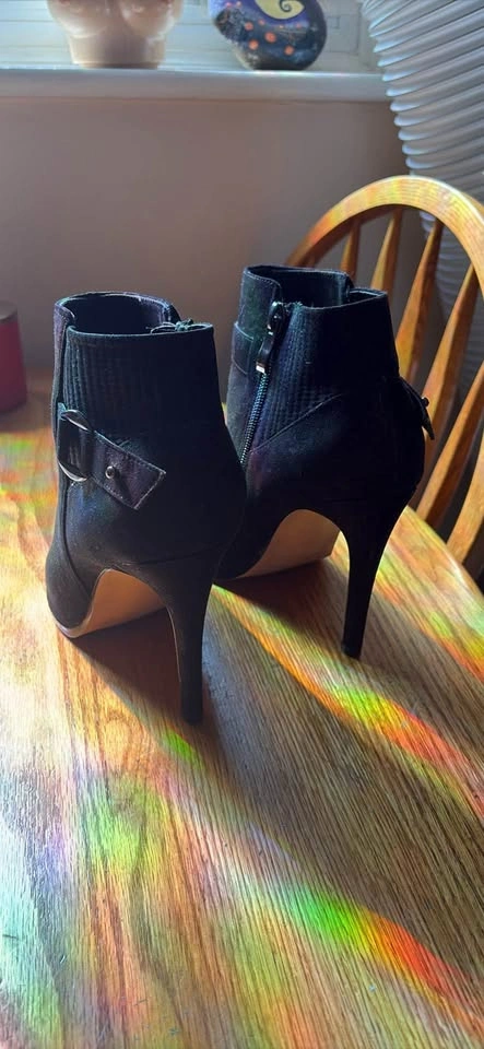 Black Suede High Heel Ankle Boots - photo 3
