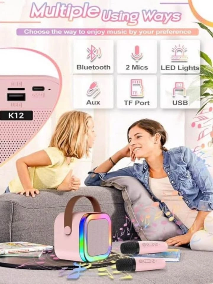 Hot Deal! Karaoke Machine NEW – 2 Mics + LED Lights – Limited St - photo 4