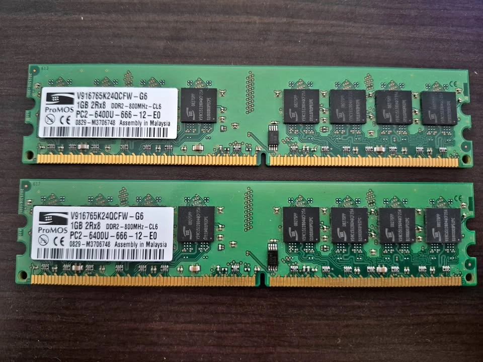 2x ProMOS 1GB DDR2-800MHz RAM Modules