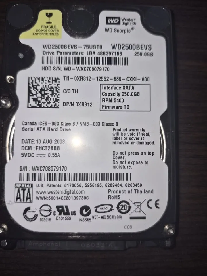 Western Digital 250GB eSATA HDD WD2500BEVS - photo 2