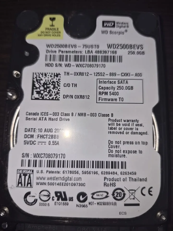 Western Digital 250GB eSATA HDD WD2500BEVS - photo 3