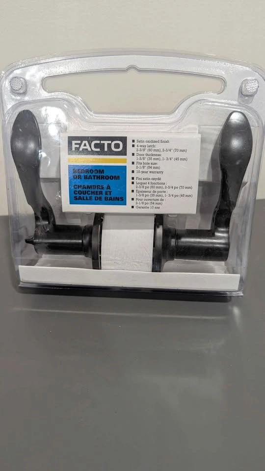 Facto Bedroom or Bathroom Door Lever