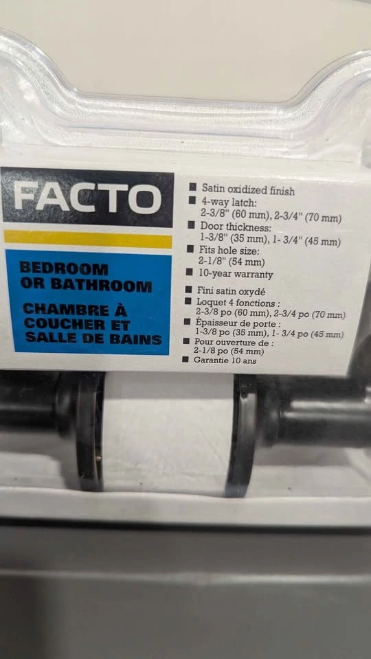 Facto Bedroom or Bathroom Door Lever - photo 3