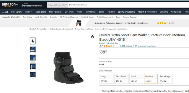 SHORT AIR CAM WALKER FRACTURE BOOT - Medium size - photo 4