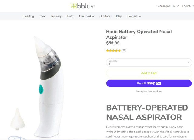 Nasal Aspirator - Battery Operated - photo 3