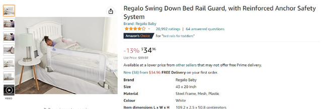 Kid's Swing Down Bed Rail Guard - photo 2