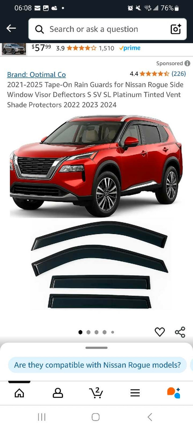 Nissan Rogue 2021 up Window Deflectors