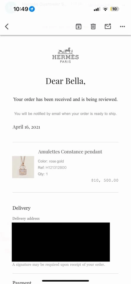 Hermès Amulettes Constance Rose Gold Diamond Pendant Necklace - photo 5