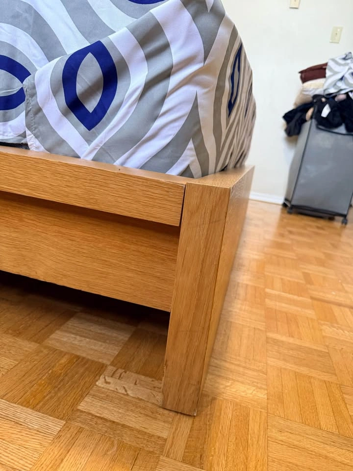 Solid Wood Bed Frame & Side Tables Set - photo 4
