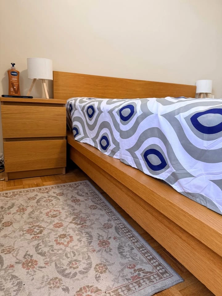 Solid Wood Bed Frame & Side Tables Set - photo 5