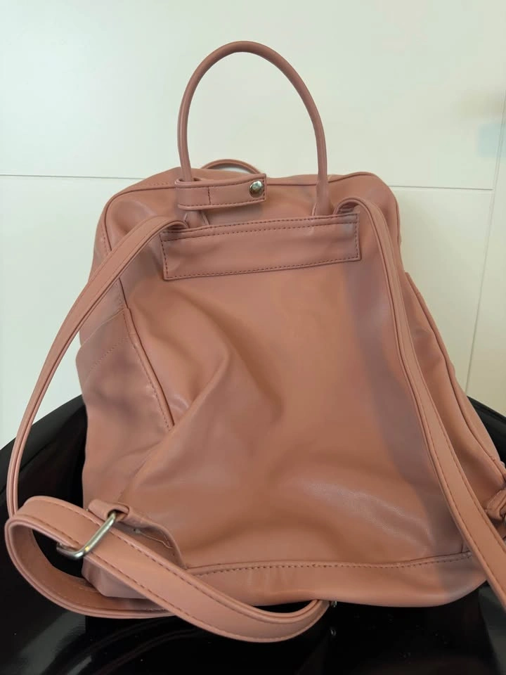 Pink Faux Leather Backpack - photo 2