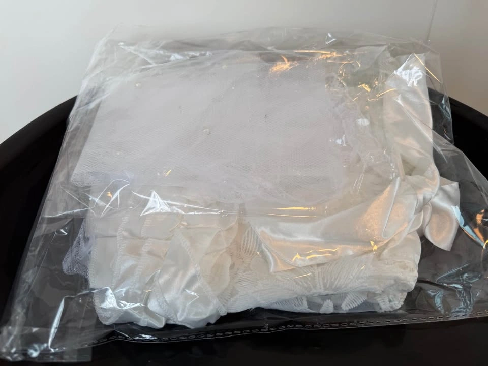 White Lace Dog Brides Maid Dress w/ Veil - photo 3