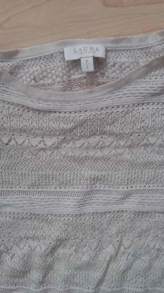 Laura Petites White Knit Short Sleeve Top Size S - photo 3