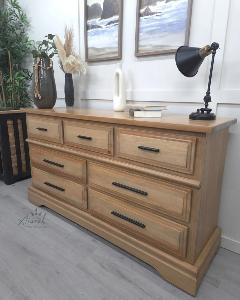 Solid Wood Dresser • Professionally Refinished • Natural Wood Fi - photo 2