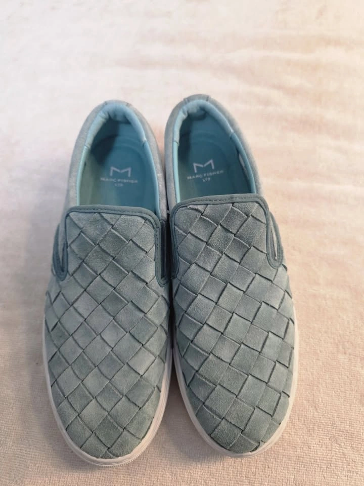Womens Calla Woven Slip On Green B Suede Flat Sneaker Sz 7.5 M - photo 3