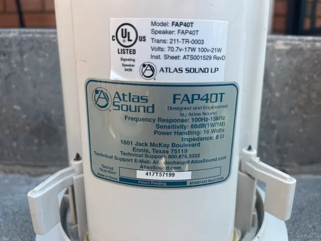 Atlas Sound Ceiling Speakers FAP40T image indicator(2)