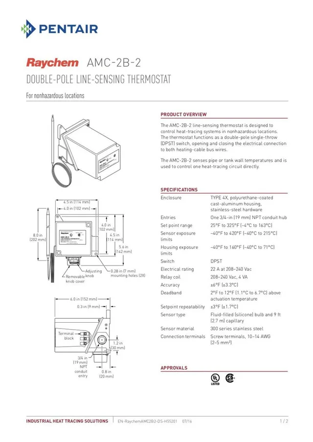 DigiTrace line sensing thermostat amc-2b-2 image indicator(4)