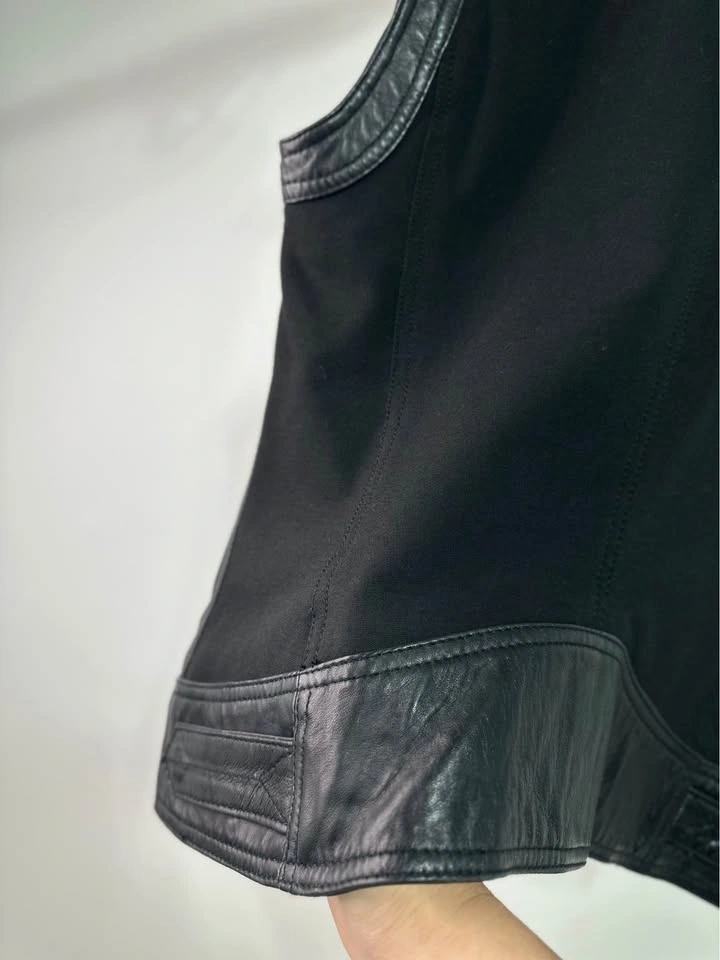 Black Leather Women Vest Size M - photo 5