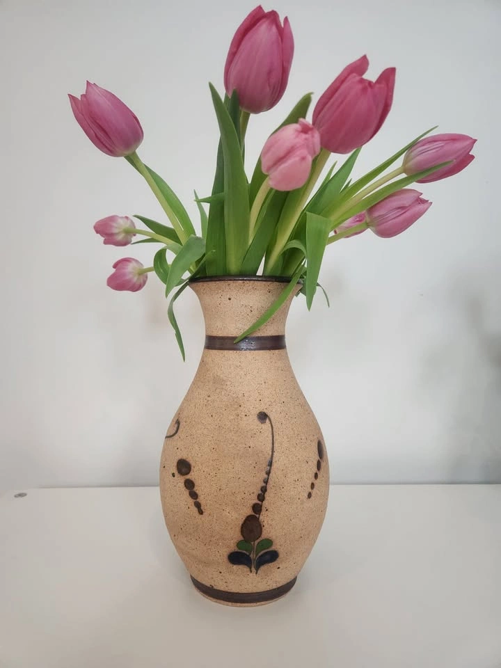 Vintage Tonola Pottery Mexican Vase - Bird & Florals - photo 2