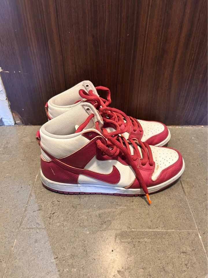 Nike Dunk High Red White Size 9.5 – Used (No Box) - photo 3