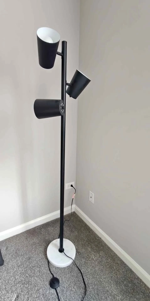 62" Modern Metal & Marble Tree Floor Lamp