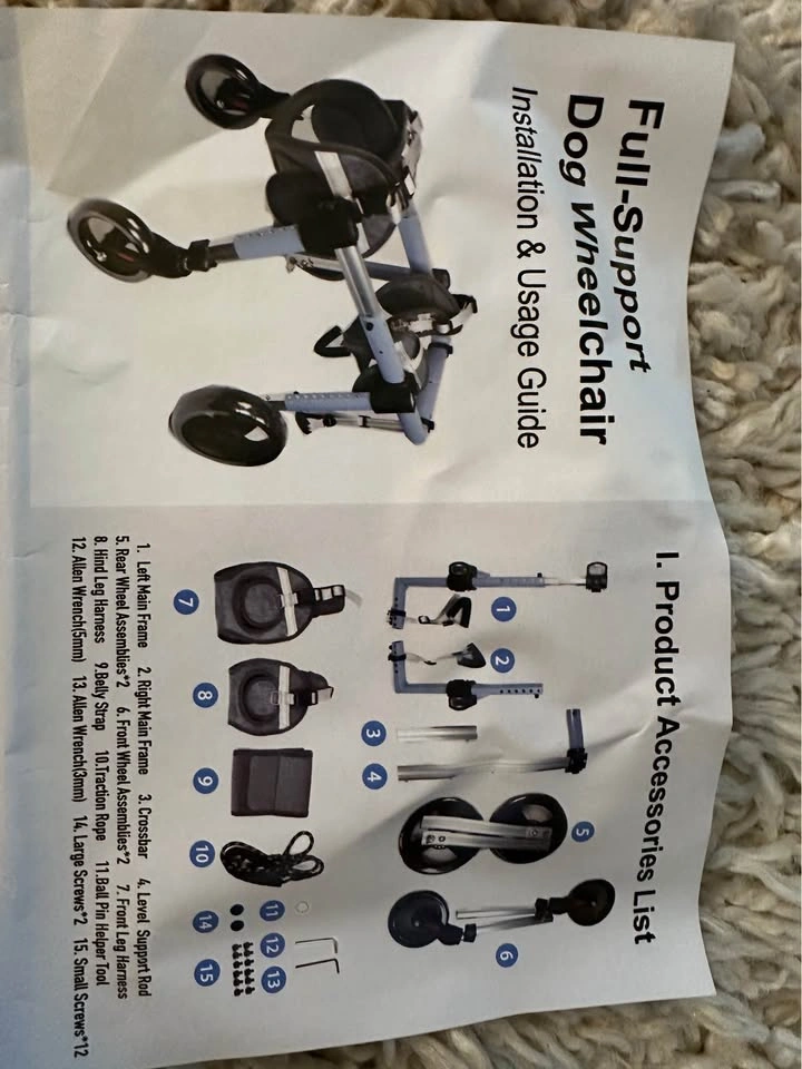 Brand New Dog Wheelchair (XL: 25-40Kg) – 4 Wheels Full Support - photo 5
