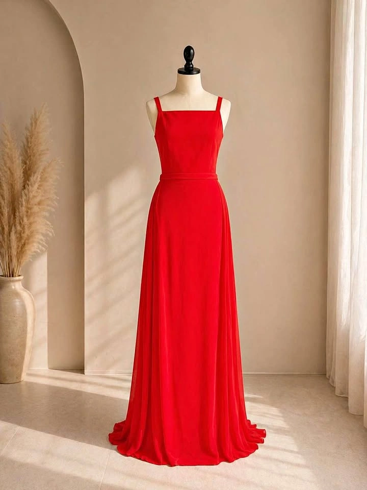 Red Formal Gown – Elegant Maxi Dress – Size 10