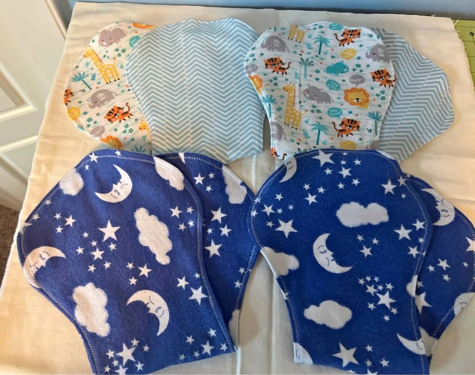 New Burp Cloths - 3 Flannel Layers