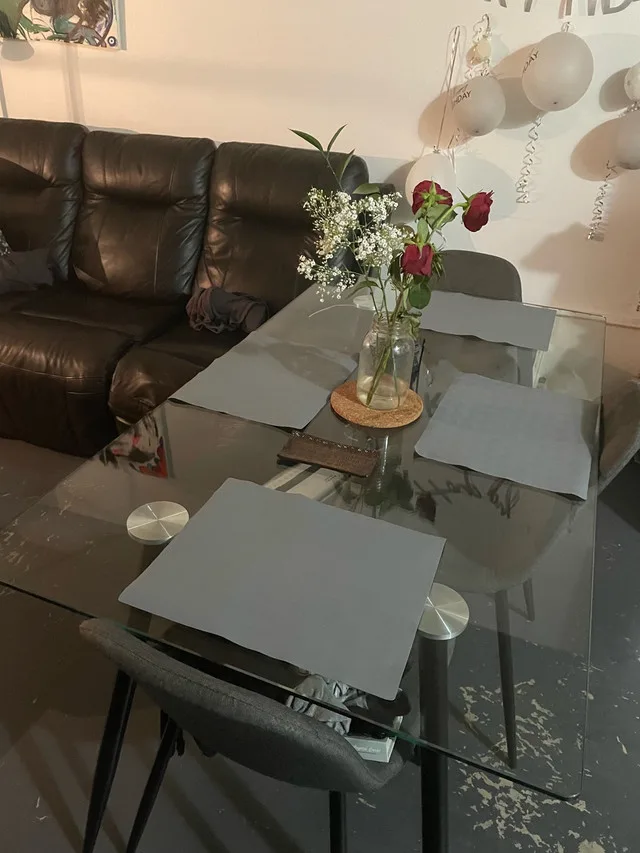 Elegant Glass Dining Table ‼️(TABLE ONLY)‼️ image indicator(2)