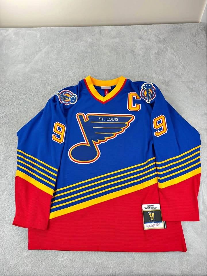 Mitchell And Ness NWT Men's Sz L Wayne Gretzky Blues Jersey