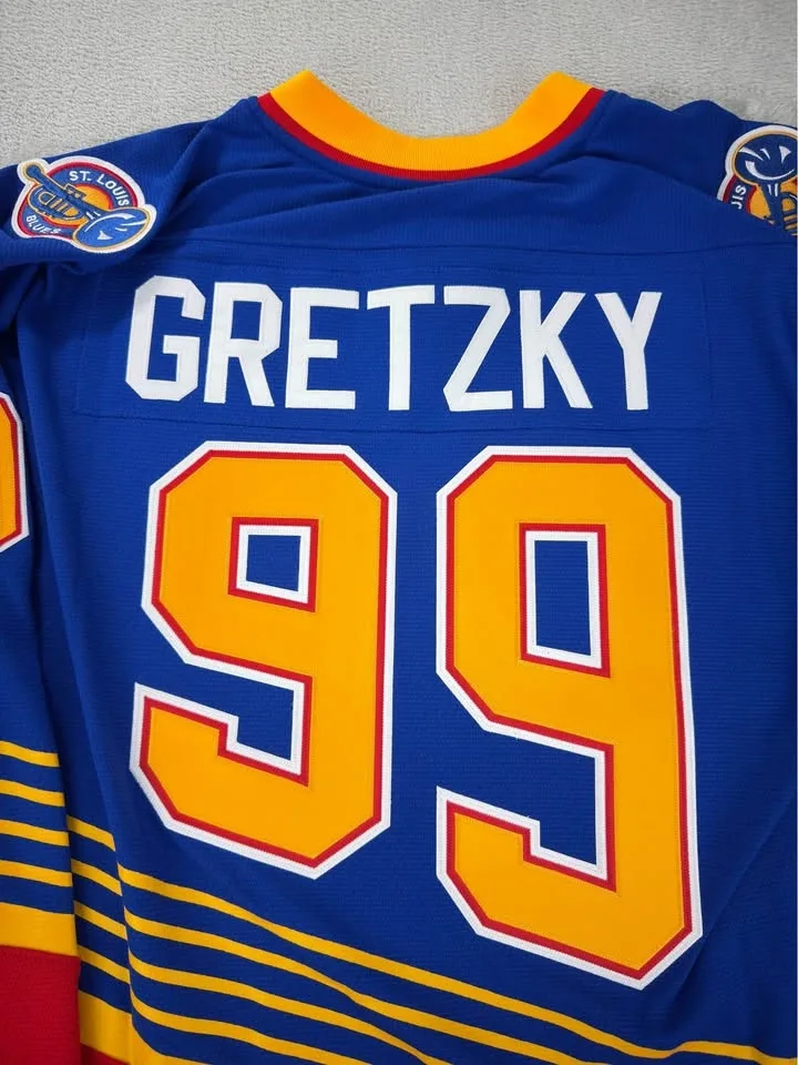 Mitchell And Ness NWT Men's Sz L Wayne Gretzky Blues Jersey - photo 3