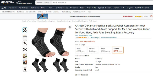 Compression Foot Sleeve/ Plantar Fasciitis Socks - photo 3