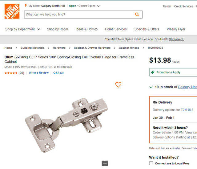 Cabinet Hinge - photo 3