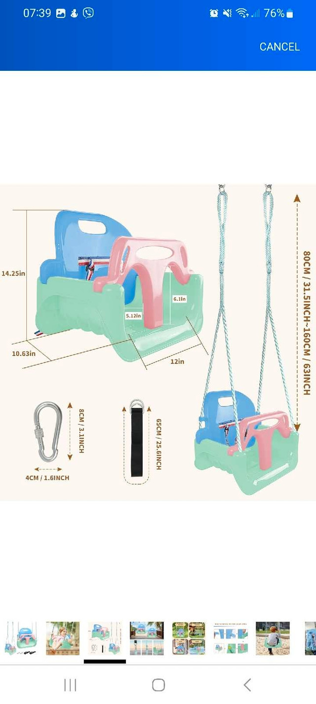 Baby Toddler Swing - photo 4