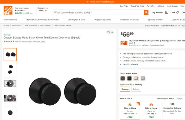 Schlage Dummy Door Knob 2 packs - photo 3