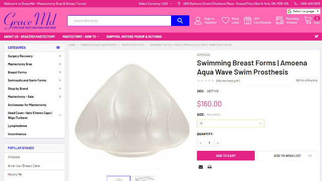 Swimming Breast Forms | Amoena Aqua Wave Swim Prosthesis - photo 3