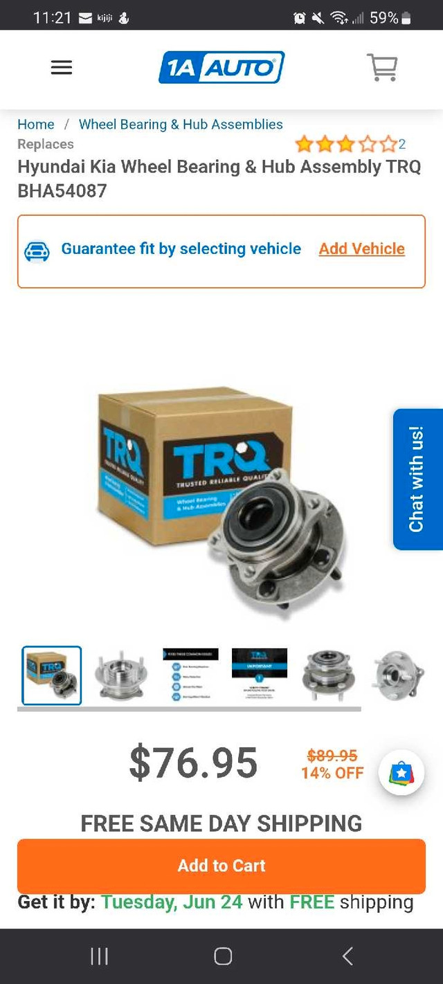 TRQ Wheel Bearing Hub Assembly Hyundai Sta Fe - photo 5