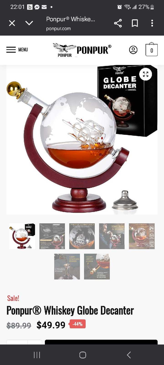 Ponpur Whiskey Globe Decanter - photo 5