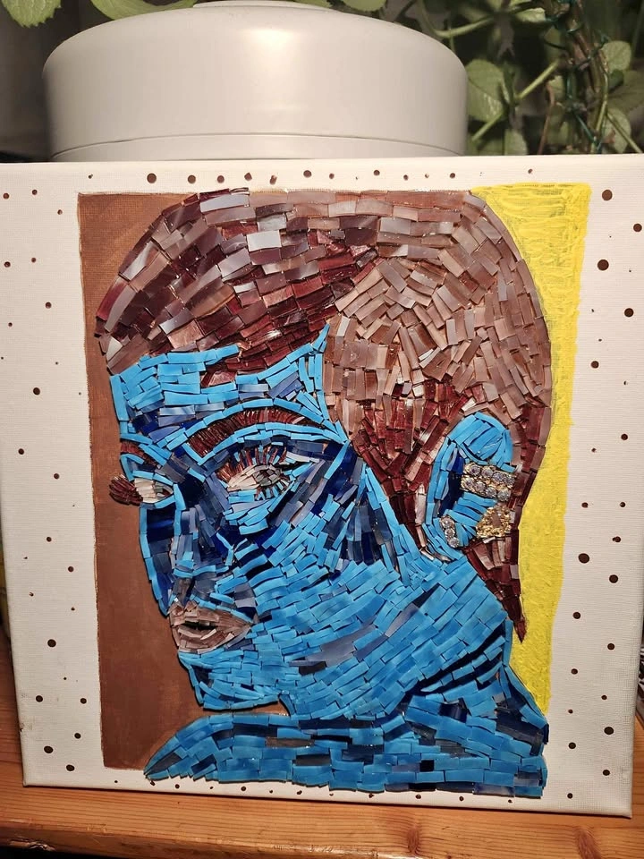 Stained Glass Mosaic Portrait Rihanna Inspired Handmade