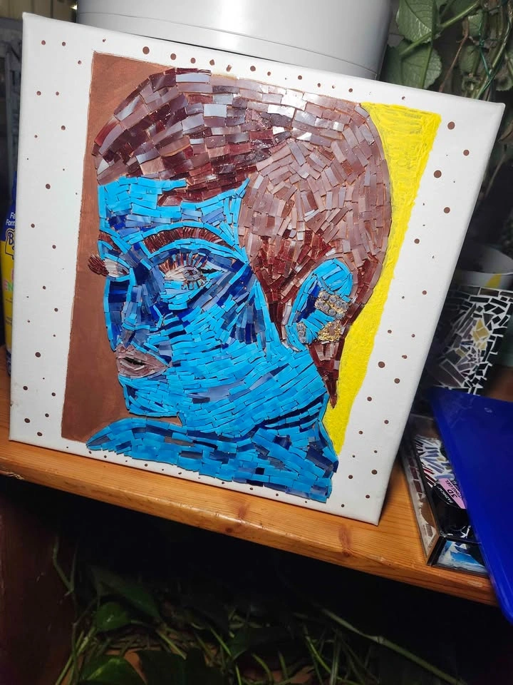 Stained Glass Mosaic Portrait Rihanna Inspired Handmade - photo 3