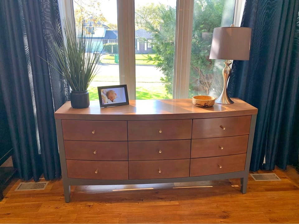 Refinished MCM Dresser - Walnut & Ash Wood Moss